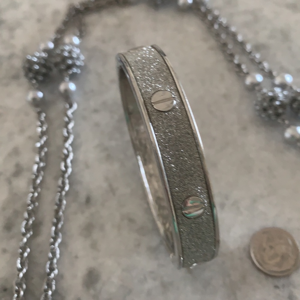 Silver jewelry-necklace, bracelet & 2 earrings - Picture 2 of 6